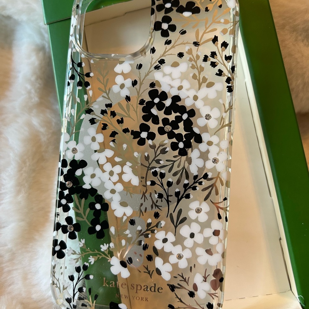 New ✨ Kate Spade Clear Floral Phone Case for iPhone 15/14/13